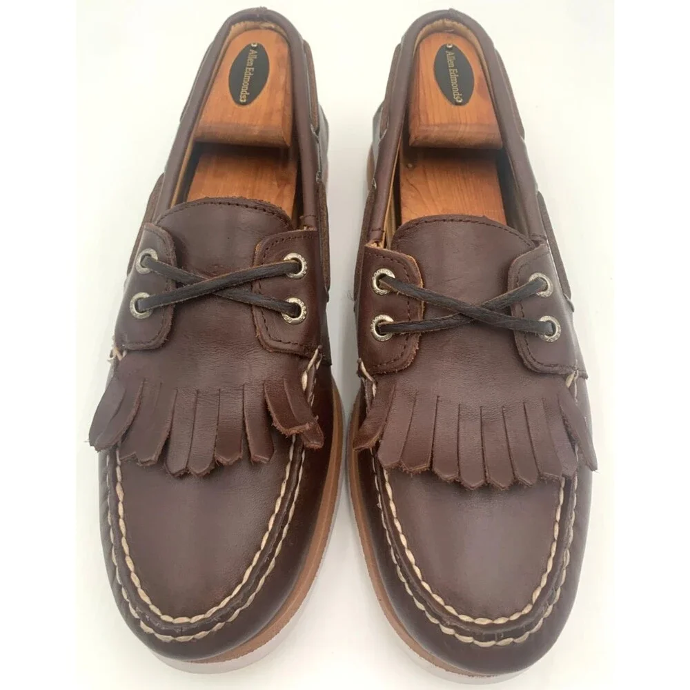 Sperry X Brooks Brothers Boat Shoes Mens Size 8 Brown Kiltie Top Siders Leather